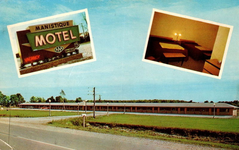 Manistique Motel - Vintage Postcard (newer photo)